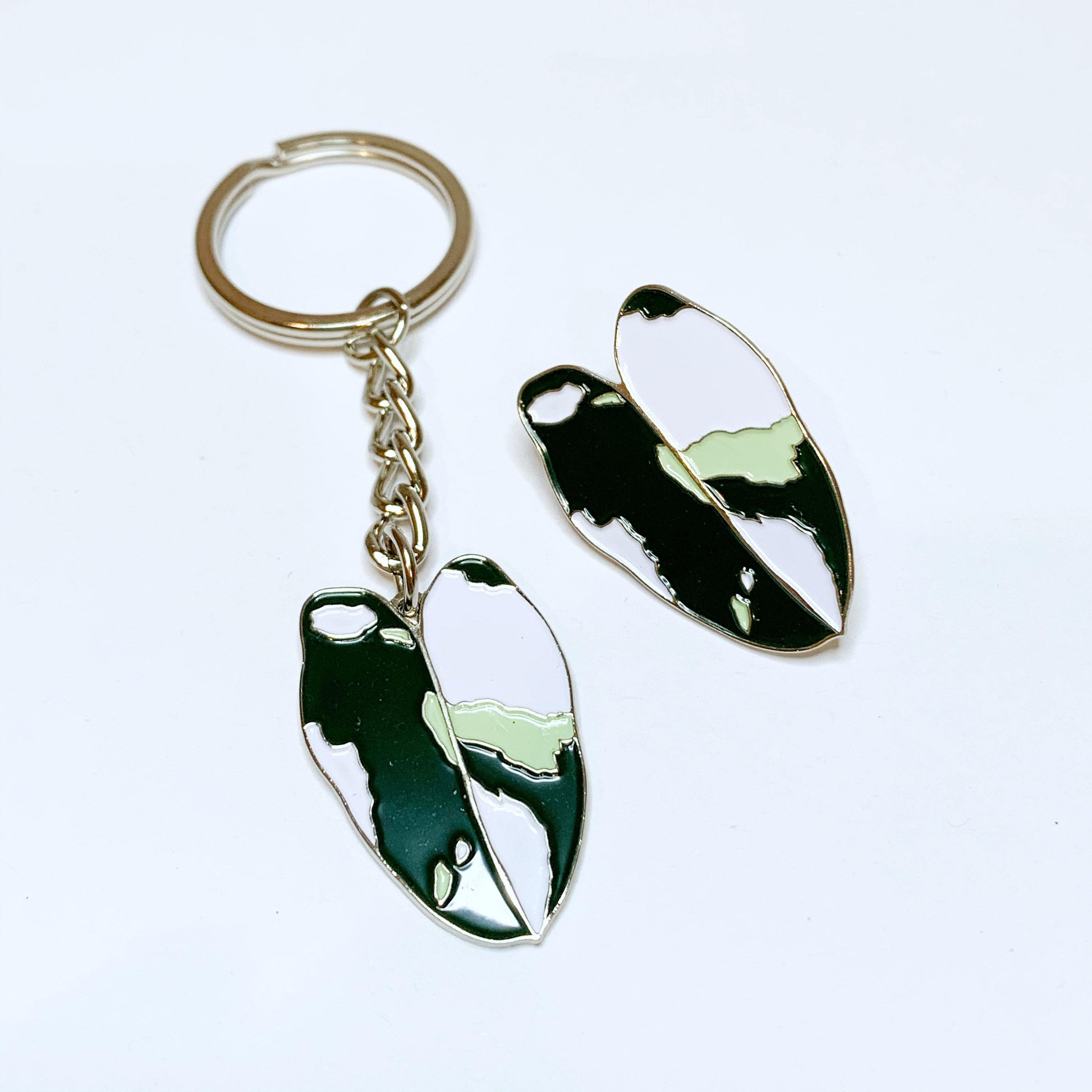 Philodendron White Knight Pin / Keyring - Luxe Foliage