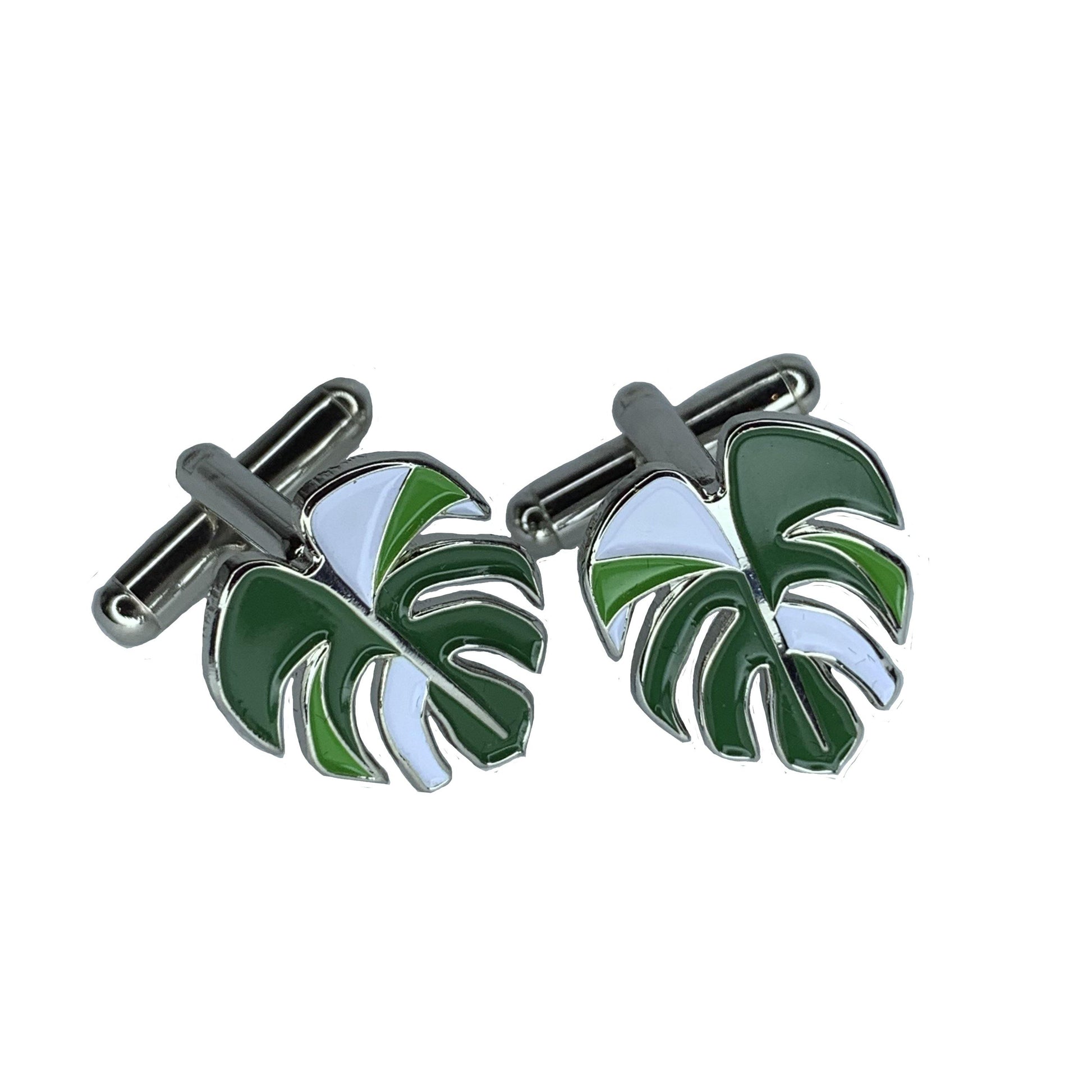Variegated Monstera Cuff Links - Luxe Foliage