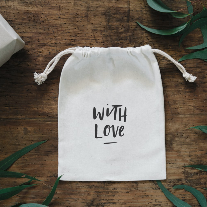 With Love Canvas Gift Bag - Luxe Foliage